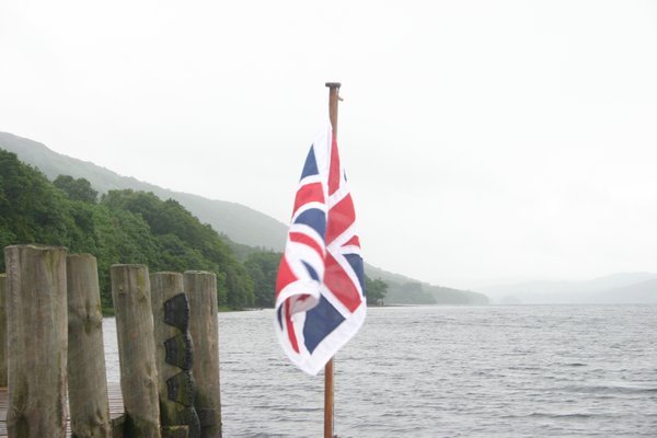 Flag on the front of our boat