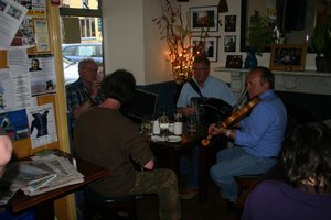 Musicians playing at the pub