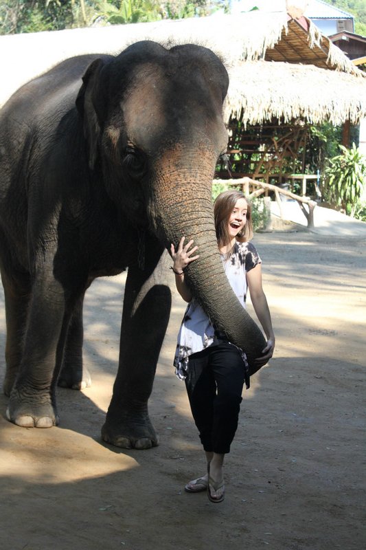 Shelby with the elephant