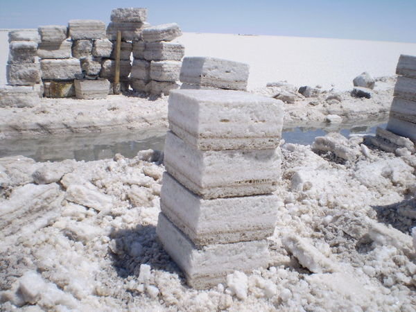 Salar- the blocks cut out off the Salar, used for eg.buildings