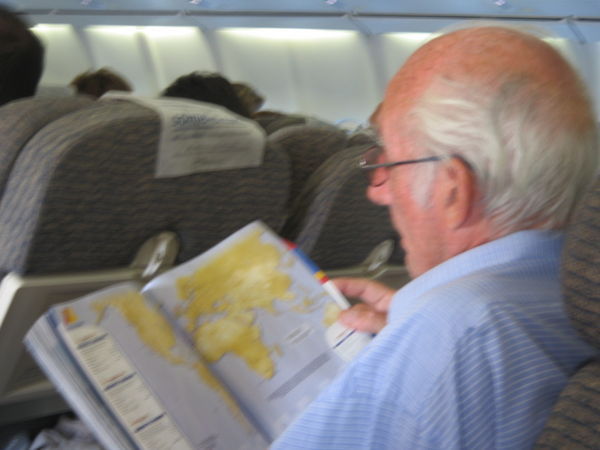 Larry David on our flight