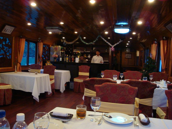 Dining area of the cruise ship
