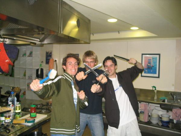 Cooking dinner with Guillaume and Tim