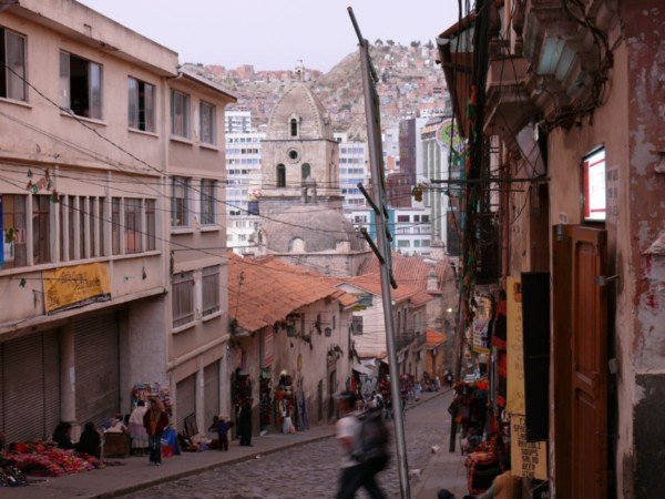 Steile straten in La Paz