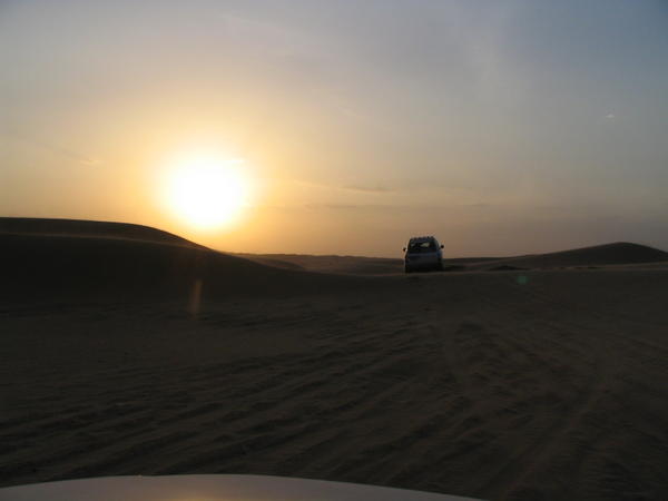 Into the Sunset in the Wahiba Sands