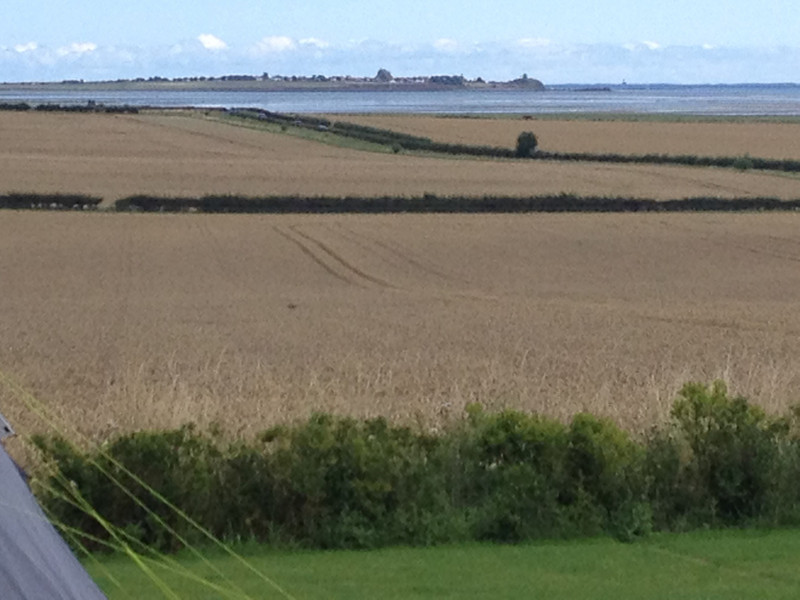 The view to Lindisfarne before we walked to adn across the mudflats