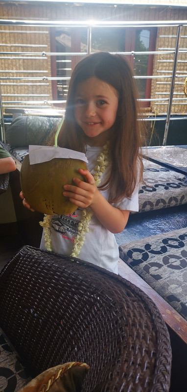 Chloe with Coconut drink