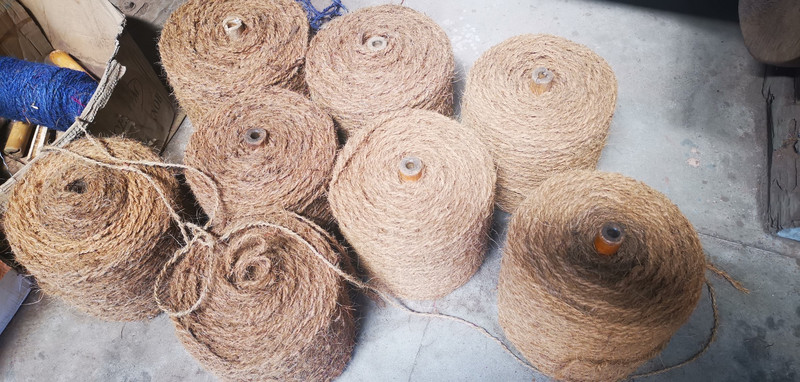 Rolls of Coir rope ready for the looms