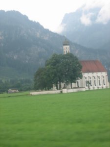 Church next to the mountains