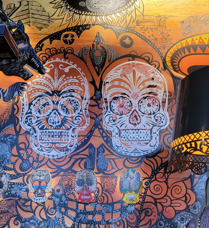 Art in the bar of the Mexican restaurant.  
