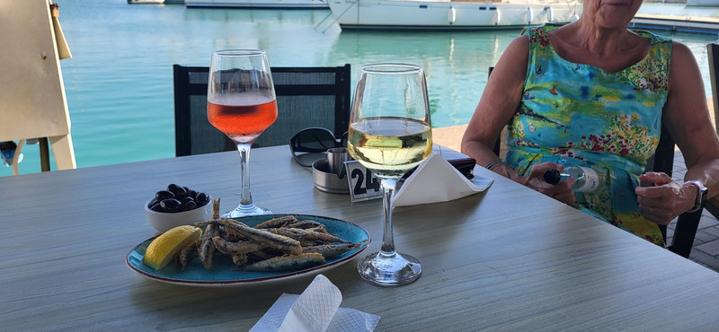 Wine and anchovies.  