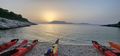 Sun rise at Limonari beach.