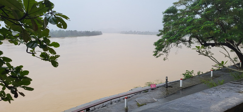 The Perfume River in spate. 
