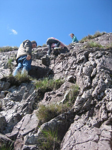 Climbing a mountain in Conemarra