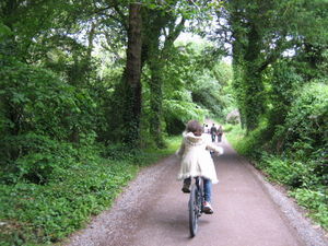 Christine riding through the Killarney NP