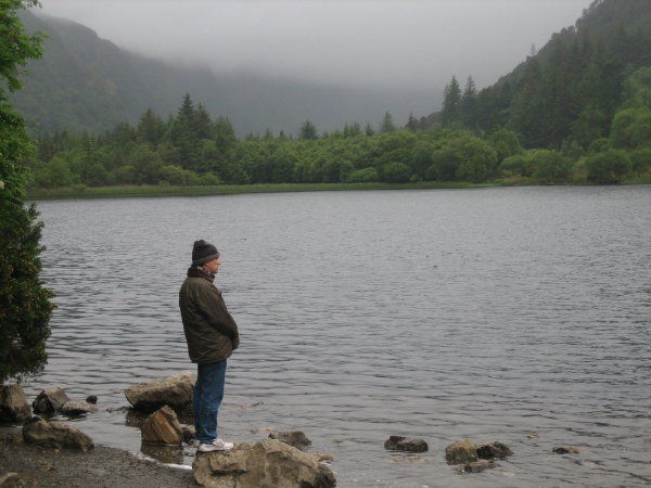 Herve looking out over the Lower Lake,  Glendalough