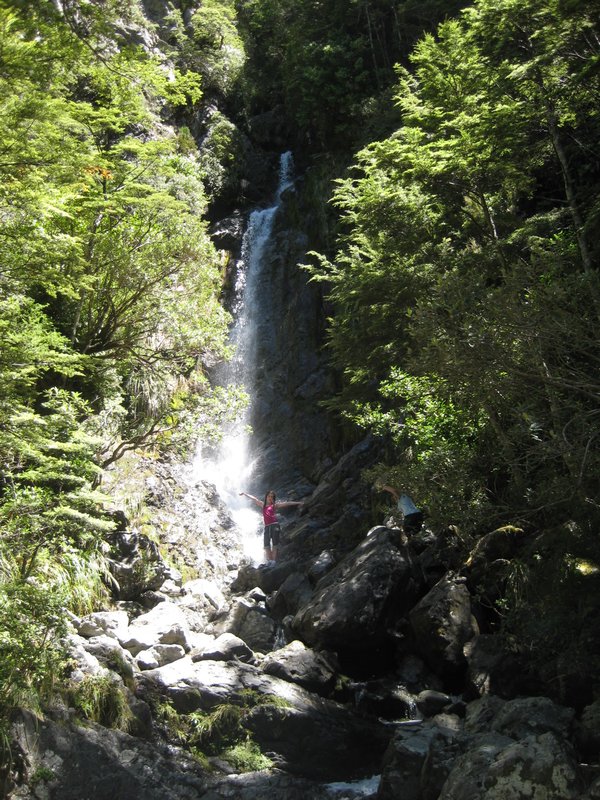 Tine at waterfall