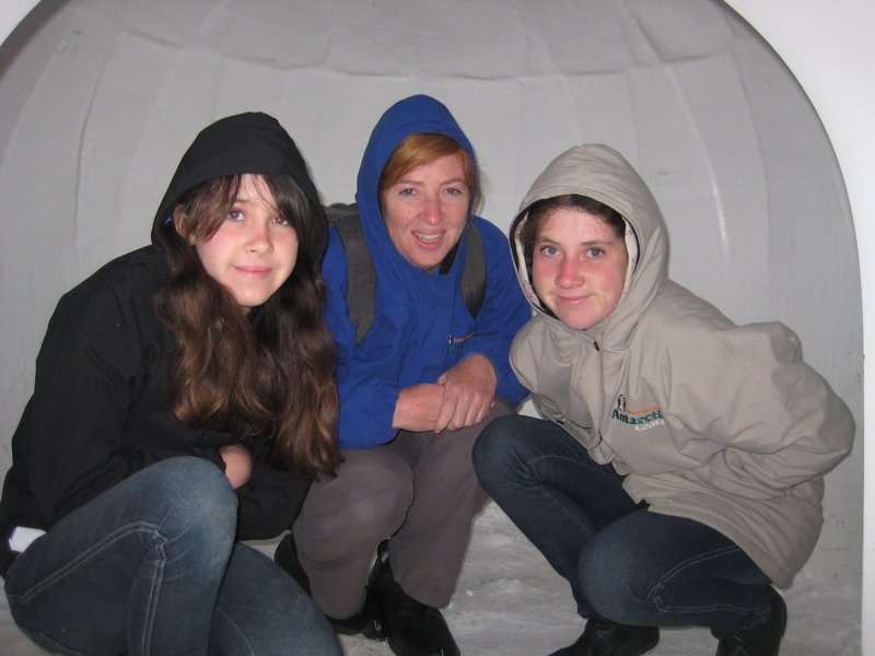 Hiding in the igloo in the blizzard room