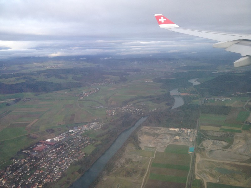 Flying in to Zurich on Swiss Air