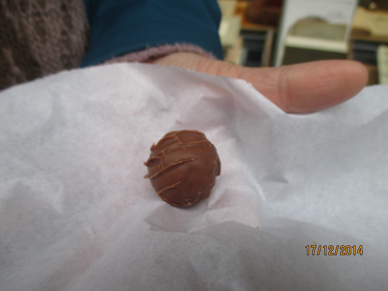 Lauren's first real Swiss chocolate in Switzerland