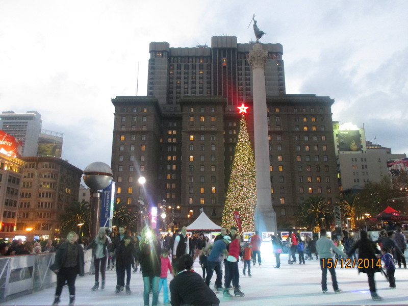 Union Square Christmas tree and skate rink 