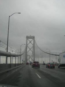 Driving impressive bridge in SF