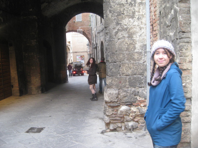 Walking in the walled city of Siena