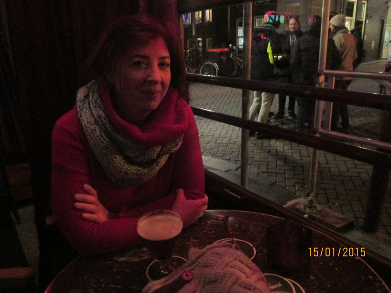Enjoying a Drink in the Red light district