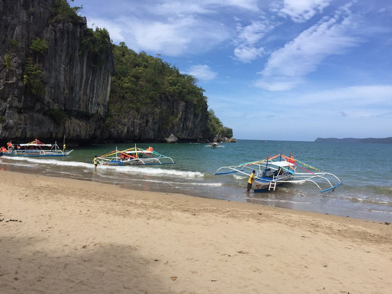 Sebang beach with local fishing boat