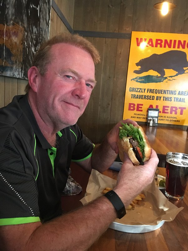 Hamburgers at The Grizzly Paw Cafe