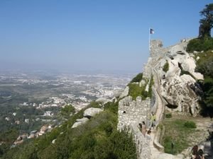 Tower and wall at Castelo dos Mouros