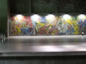 Tiled mural at Metro station