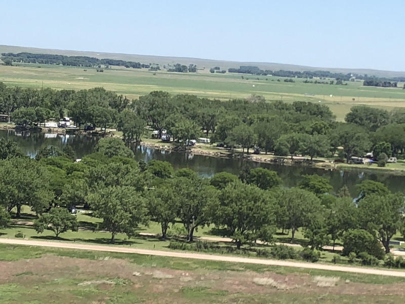 View of our campground from the Dam. 