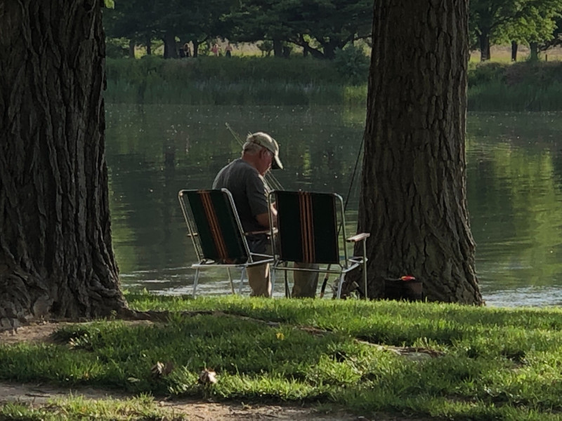 David has a quiet evening fishing.