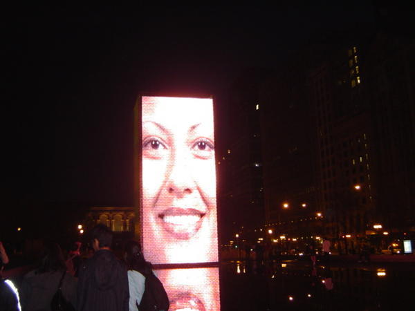 Crown Fountain At Night