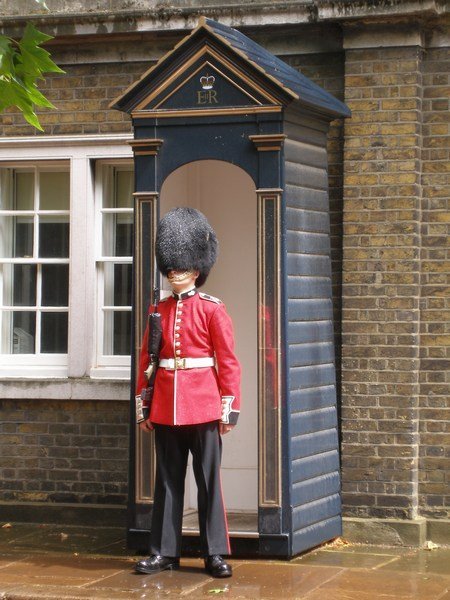 Guard at Clarence House, home of Prince Charles and Camilla