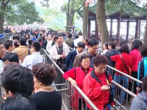 Real crowds of Chinese.