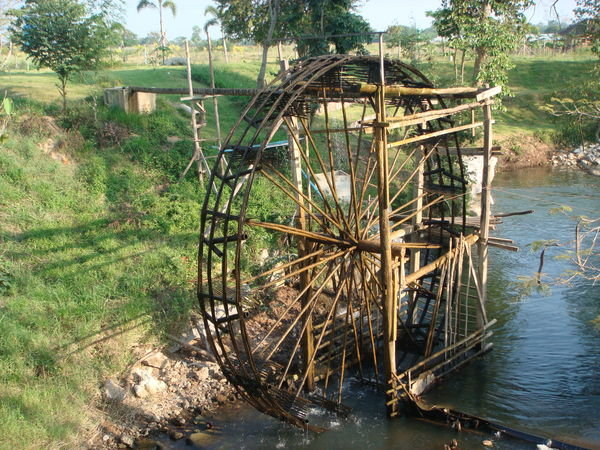 Bamboo waterwheel.
