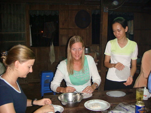 Cooking at the Homestay.