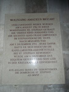 Mozart Plaque in Stephansdom