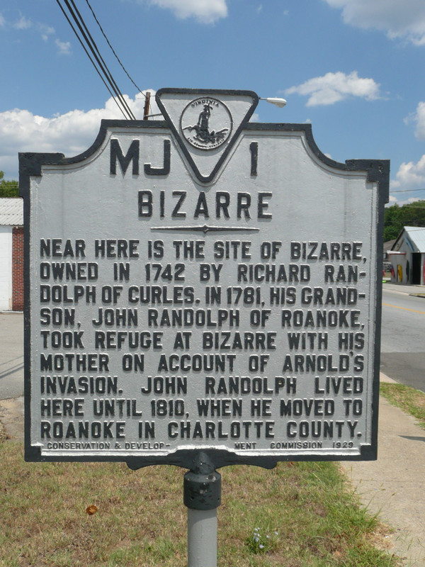 Bizzare Plantation Historical Marker