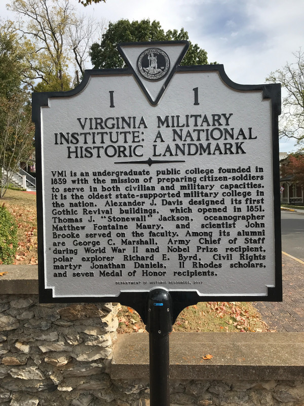 Virginia Military Institute (VMI) Historical Marker
