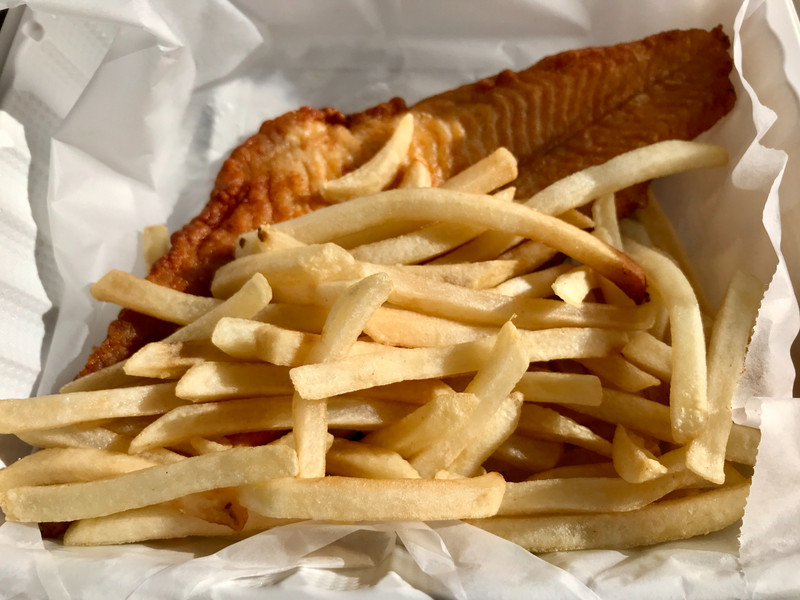 Fish Basket with Catfish and French fries 