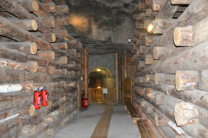 Mine Chamber with Support Beams