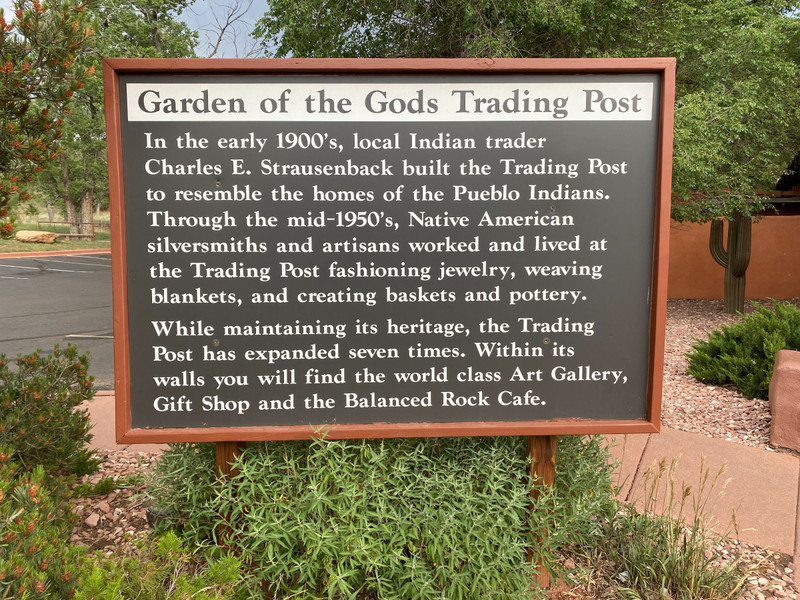 Garden of the Gods Trading Post Interpretive Marker