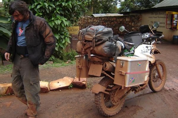 Muddy arrival into Uganda