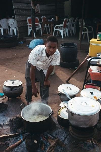 Preparing lunch in Makurdi, Nigeria.