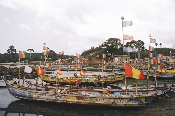 Local fishing boats, Dixcove, Ghana.