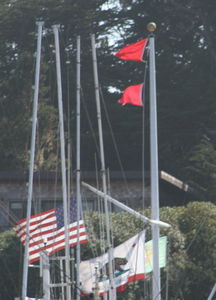 Two red flags mean "Gale warning"
