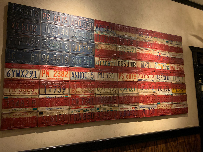 Patriotic License Plates at Longhorn Steakhouse
